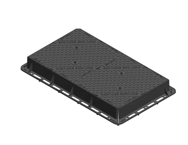 D400 Highway Ductile Iron Cover and Frame 1220 x 675 Rectangle 100mm Deep